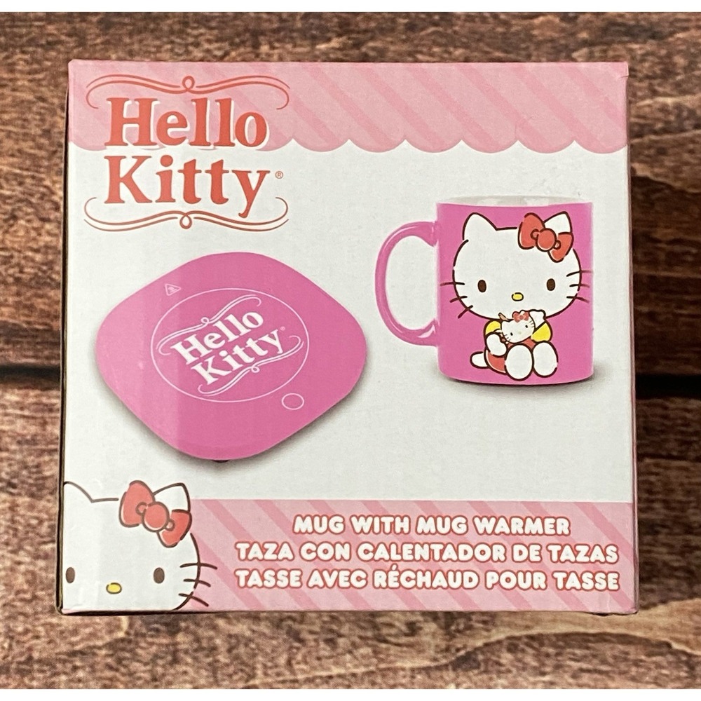 Sanrio Hello Kitty Pink Mug with Electric Mug Warmer Auto On/Off NEW